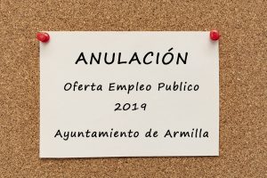 Anulación de Oferta de Empleo Público 2019 del Ayuntamiento de Armilla