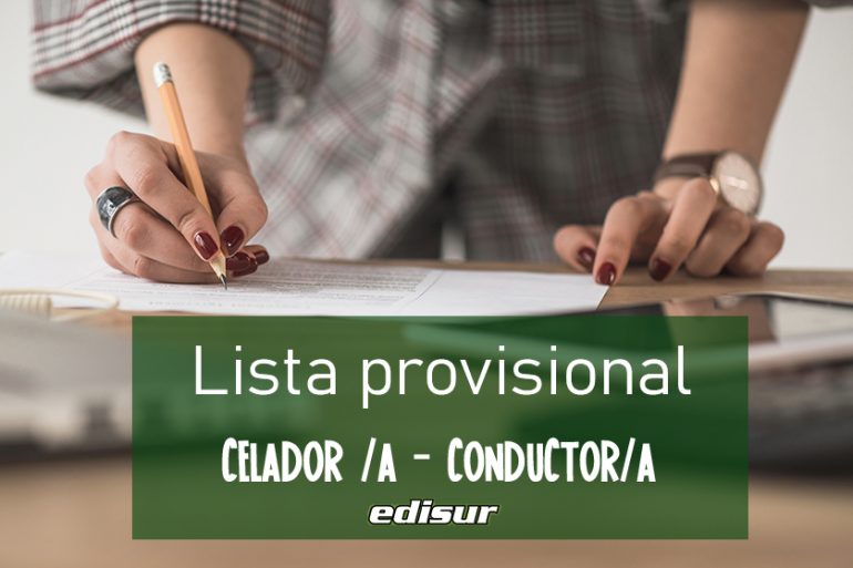 Lista provisional de aspirantes a Celador/a - Conductor/a